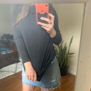 AMAZING soft dark grey stretchy cowl neck